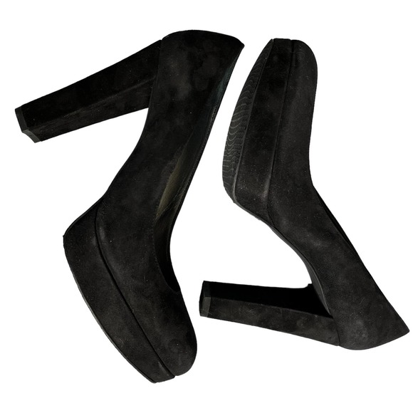 Stuart Weitzman Black Suede Skyhigh Platform Pumps Womens 9 Med - Picture 6 of 10